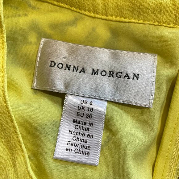 Donna Morgan Floral Lace Short Sleeve Sheath Dress Yellow - Picture 5 of 8